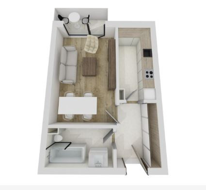 Apartament de o camera, 37 mp, Terra