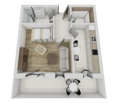 Apartament de o camera, 42 mp, Terra