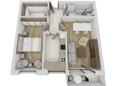 Apartament de 2 camere, 55.64 mp, Terra