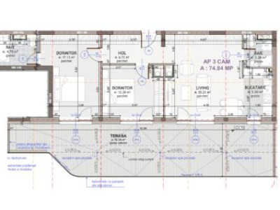 Apartament de 3 camere, 75 mp, 50 mp terasa, zona Eroilor