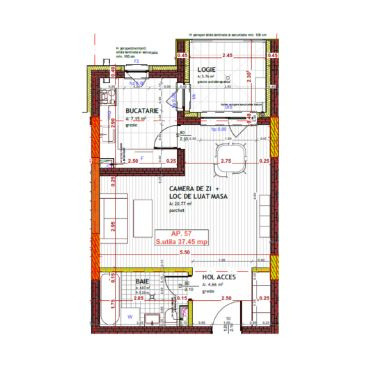 Apartament de o camera, 37 mp, zona Tineretului