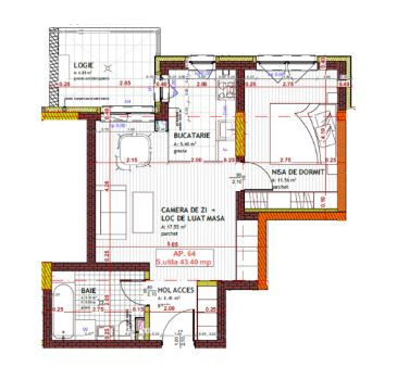 Apartament de o camera, 43 mp, zona Tineretului