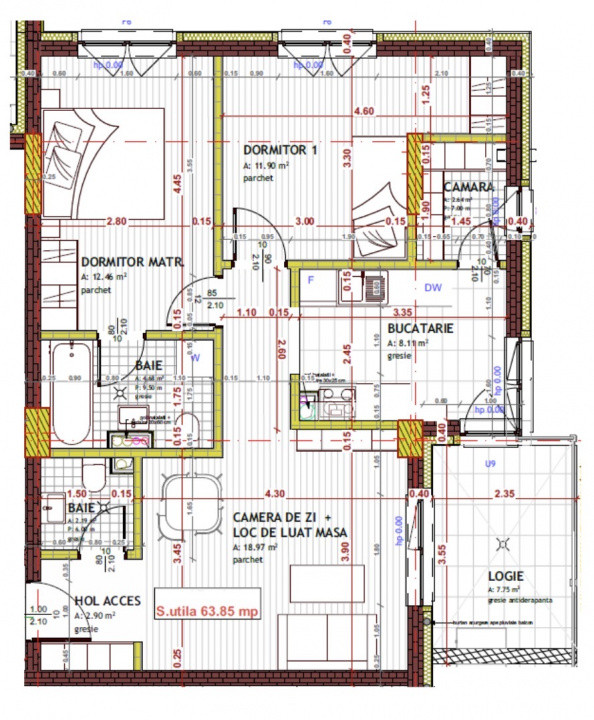 Apartament de 3 camere, 64 mp, zona Tineretului