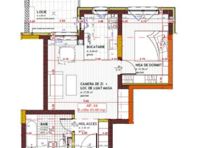 Apartament de o camera, 43 mp, zona Tineretului