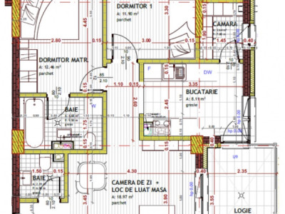 Apartament de 3 camere, 64 mp, zona Tineretului