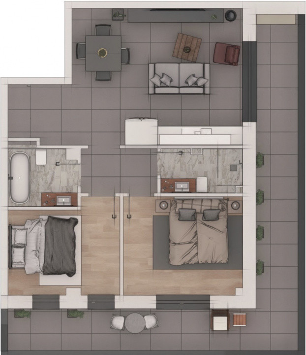 Apartament 3 Camere, 2 Bai, 67mp, Zona Sesul de Sus