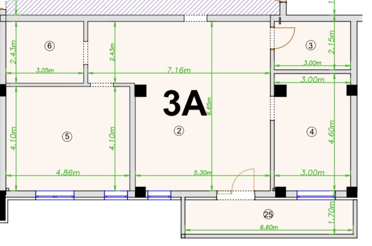 Apartament de 3 camere, 2 bai,  86 mp, Zona Vivo