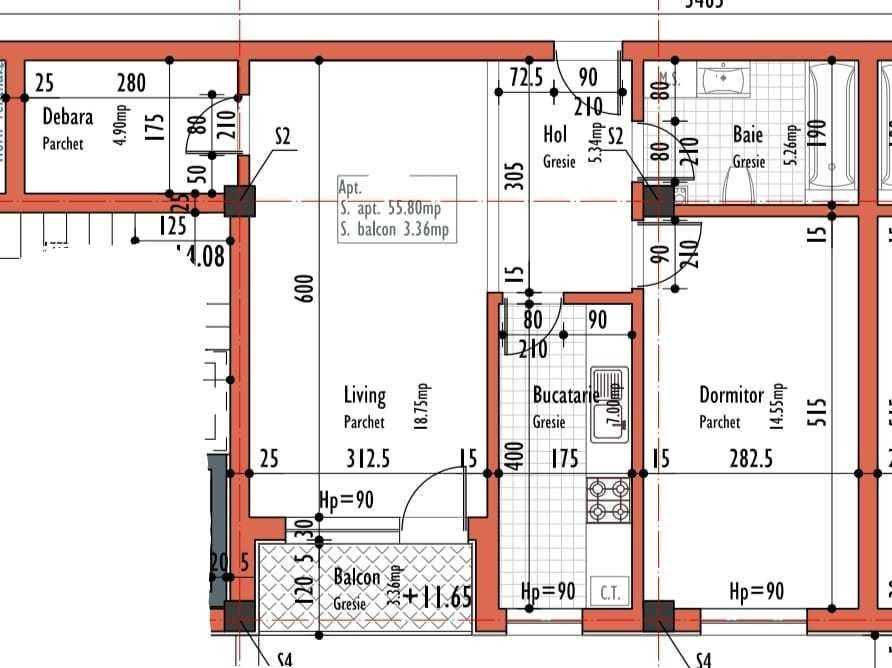 Apartament cochet de 2 camere, 56 mp, parcare, str. Corneliu Coposu