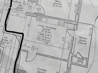 Apartament de 3 camere, 53 mp, zona Vivo