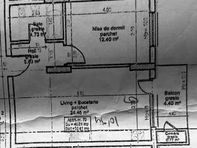 Apartament de 2 camere, 46 mp, zona Vivo