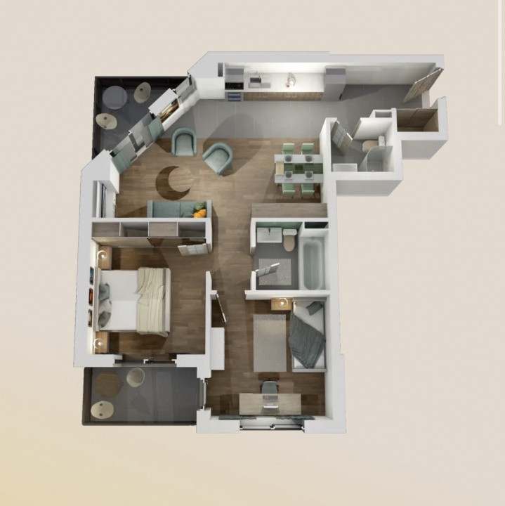 Apartament 3 Camere, 68mp, Zona VIVO