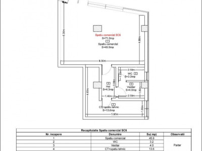 Spatiu comercial 71mp, preluare chiriasi, Zona Dambu Rotund