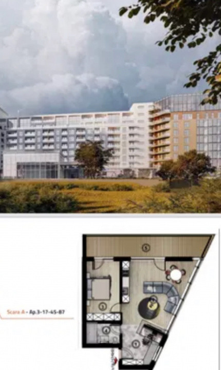 Apartament de 58.80mp, cu vedere spre Baza Sportiva