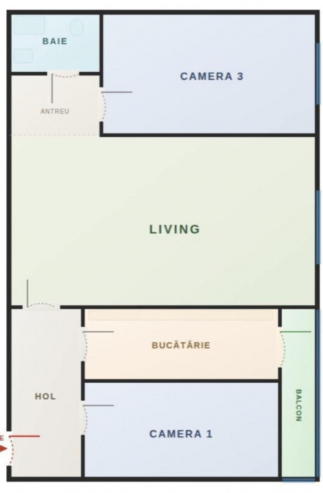 Apartament de 40mp, la etaj intermediar, langa Piata Hermes