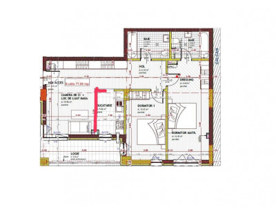 Apartament de 4 camere, 2 bai, 78 mp, str Tineretului