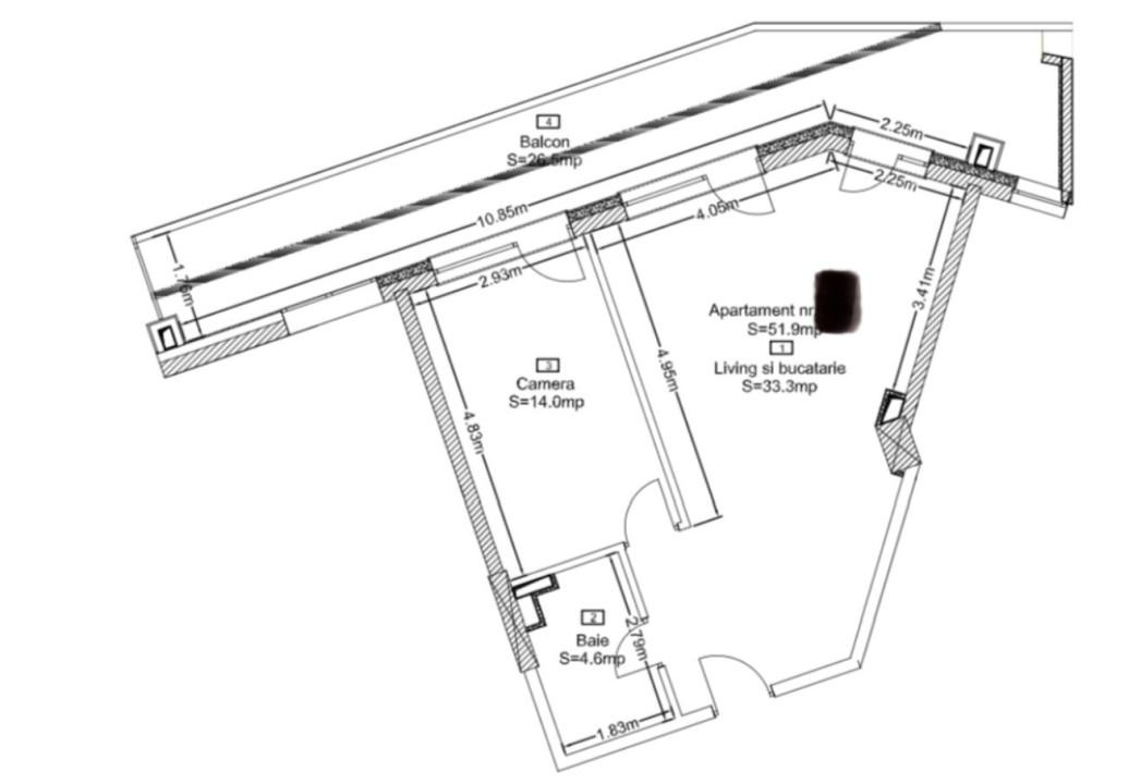 Oportunitate! Apartament cu 2 camere semifinisate, 51.09mp, in Zorilor
