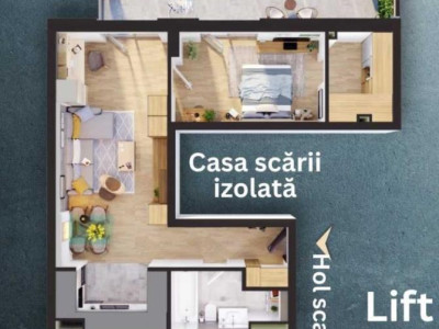 Apartament finisat de 60mp cu parcare in zona Iris