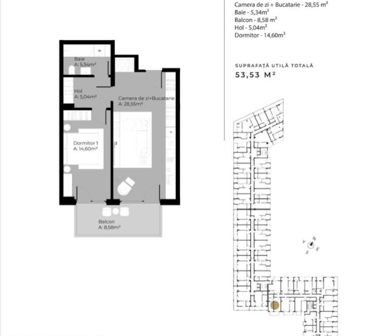Apartament de 53,53mp | Strada Soporului | Langa Parc | Iulius Mall |