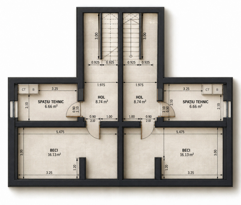 Duplex cu garaj, 196 mp utili 250 mp teren, Manastur